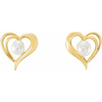 Pearl Heart Earrings - Image 2