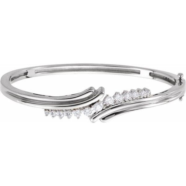 Accented Hinged Bangle Bracelet