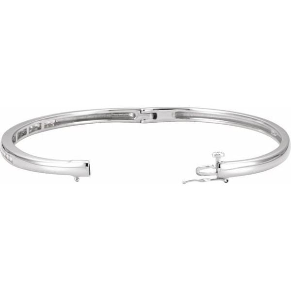 Accented Hinged Bangle Bracelet - Image 2