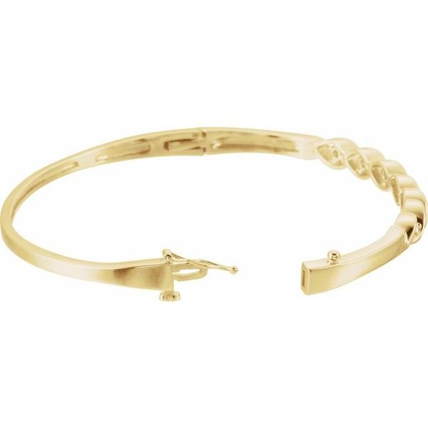 Accented Hinged Bangle Bracelet - Image 2