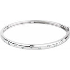 Accented Hinged Bangle Bracelet