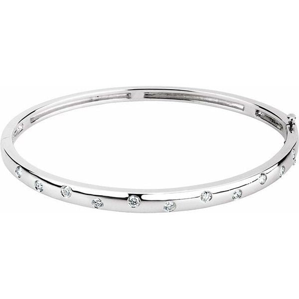 Accented Hinged Bangle Bracelet