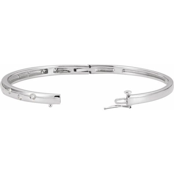 Accented Hinged Bangle Bracelet - Image 2