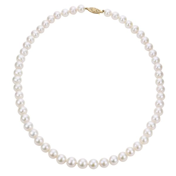 14KT Gold AA Freshwater Pearl Strand Necklace
