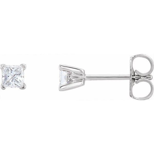 Square 4-Prong V-End Scroll Setting® Stud Earrings