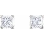 Square 4-Prong V-End Scroll Setting® Stud Earrings - Image 2
