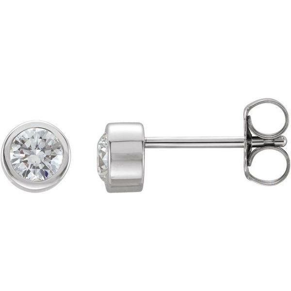Round Bezel-Set Birthstone Stud Earrings