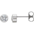 Round Bezel-Set Birthstone Stud Earrings