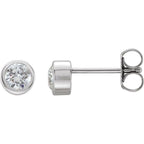 Round Bezel-Set Birthstone Stud Earrings