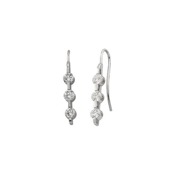 Three-Stone Bar Earrings