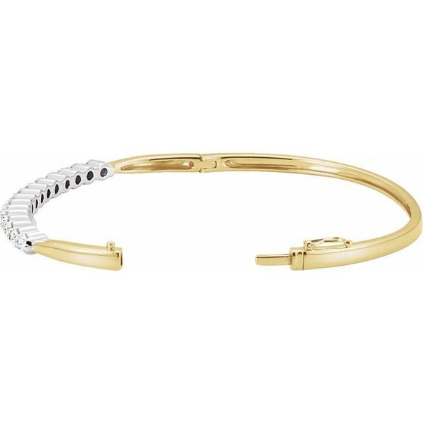 Accented Hinged Bangle Bracelet - Image 2