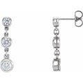 Three-Stone Bezel-Set Earrings