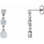 Three-Stone Bezel-Set Earrings
