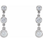 Three-Stone Bezel-Set Earrings - Image 2