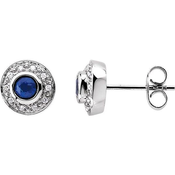 Bezel-Set Halo-Style Earrings