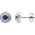 Bezel-Set Halo-Style Earrings
