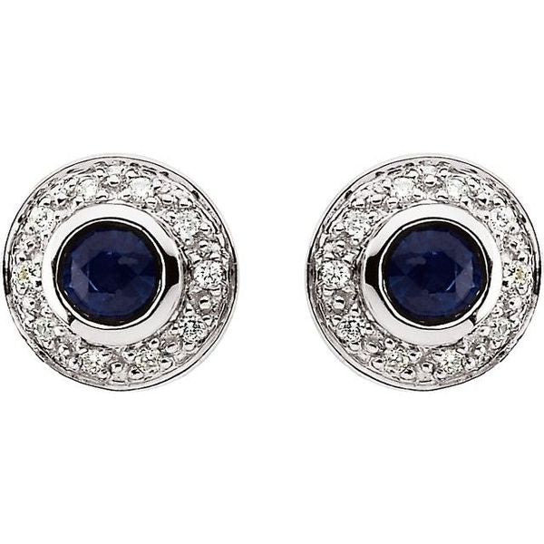 Bezel-Set Halo-Style Earrings - Image 2