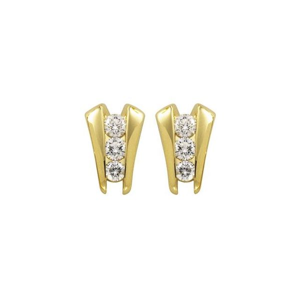 Round Three-Stone Earrings