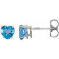 Heart 4-Prong Stud Earrings