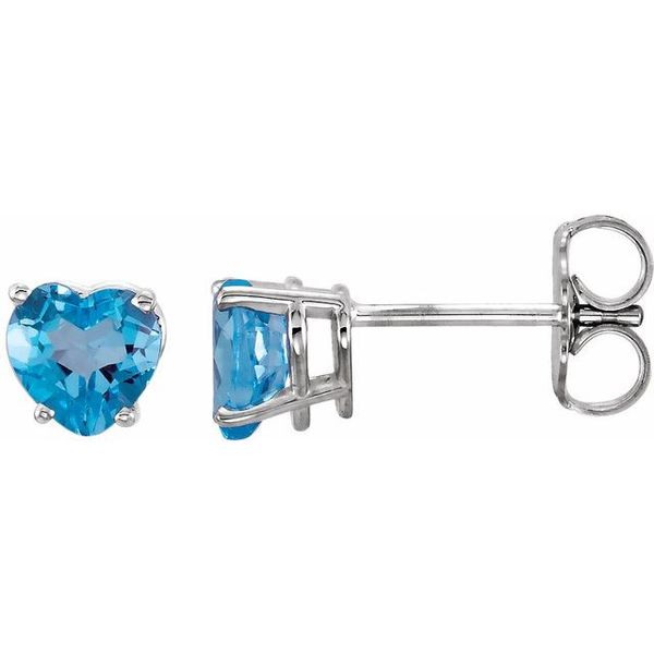 Heart 4-Prong Stud Earrings