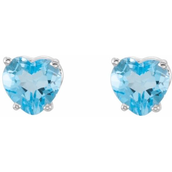 Heart 4-Prong Stud Earrings - Image 2