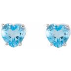 Heart 4-Prong Stud Earrings - Image 2