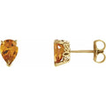 Pear 3-Prong Scroll Setting® Stud Earring