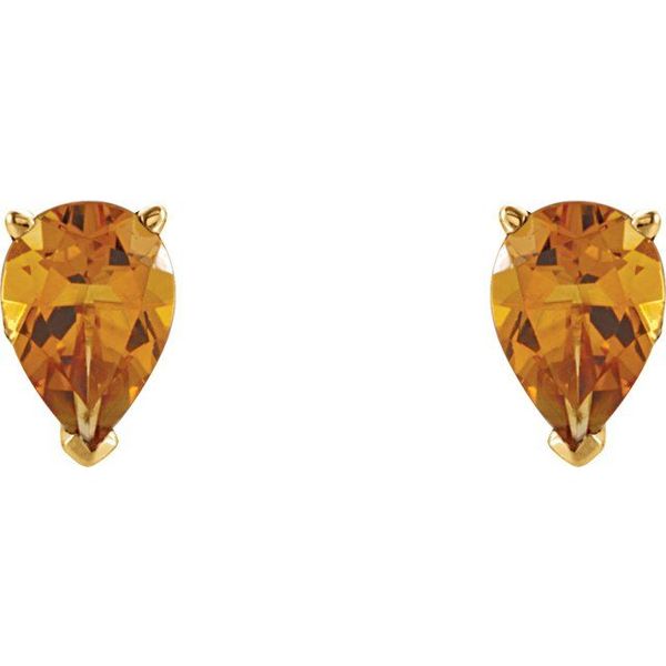 Pear 3-Prong Scroll Setting® Stud Earring - Image 2