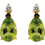 Pear 3-Prong Accented Earrings - Image 2