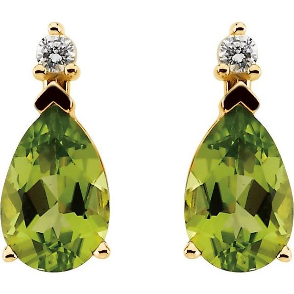 Pear 3-Prong Accented Earrings - Image 2