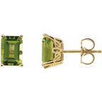 Emerald 4-Prong Scroll Setting® Stud Earring
