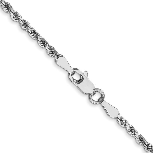 Leslie's 14K White Gold 2mm Diamond-Cut Rope Chain - Image 3
