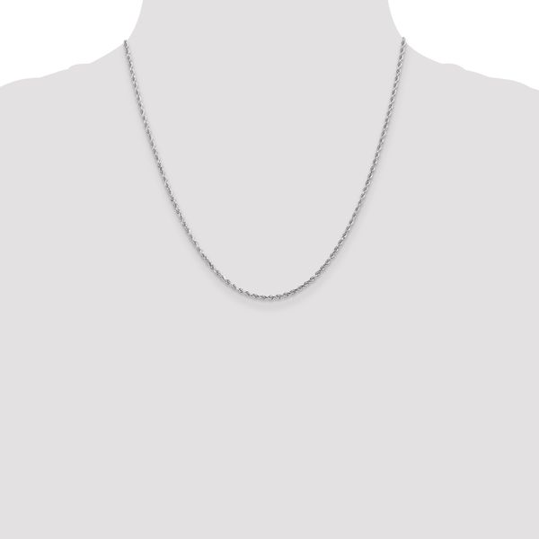 Leslie's 14K White Gold 2mm Diamond-Cut Rope Chain - Image 4