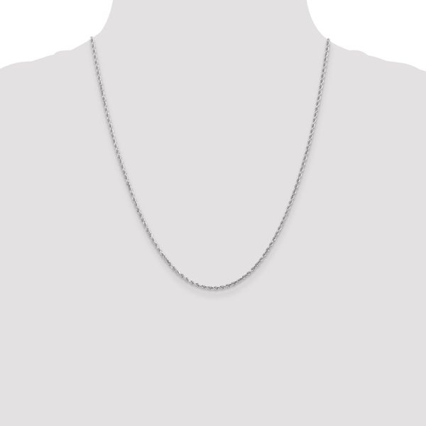 Leslie's 14K White Gold 2mm Diamond-Cut Rope Chain - Image 4