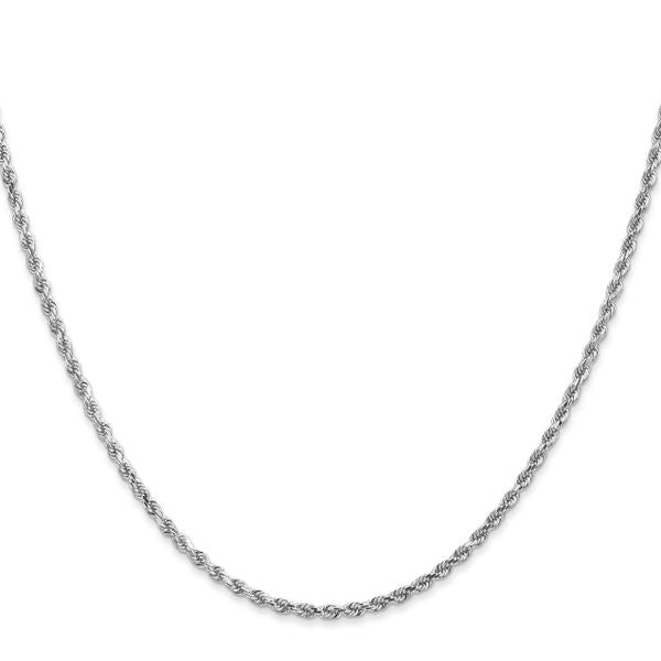 Leslie's 14K White Gold 2mm Diamond-Cut Rope Chain - Image 2