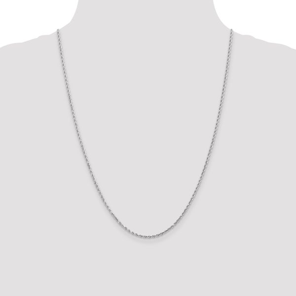 Leslie's 14K White Gold 2mm Diamond-Cut Rope Chain - Image 4