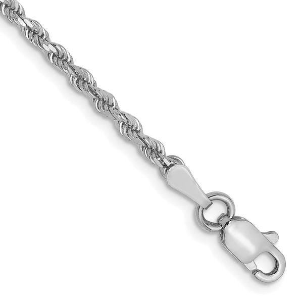 Leslie's 14K White Gold 2mm Diamond-Cut Rope Chain