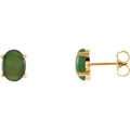 Oval 4-Prong Cabochon Earrings