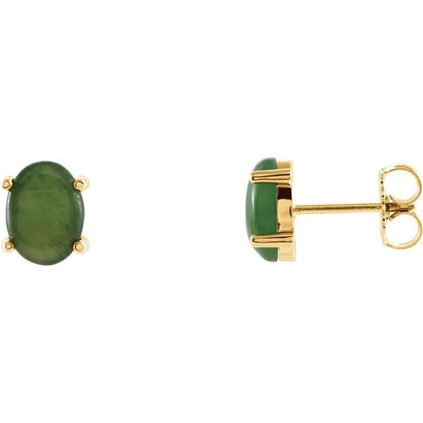 Oval 4-Prong Cabochon Earrings