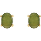 Oval 4-Prong Cabochon Earrings - Image 2