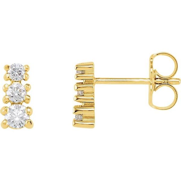 Graduated Three-Stone Earrings
