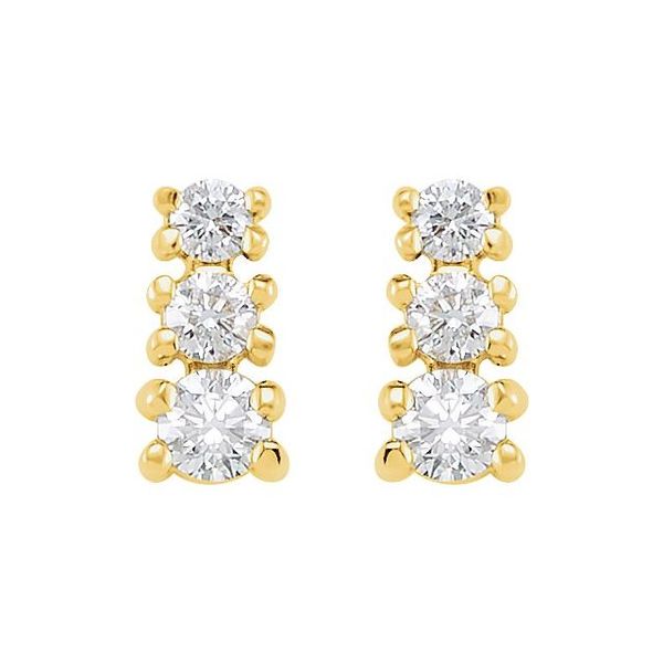 Graduated Three-Stone Earrings - Image 2