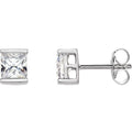 Square Channel-Set Stud Earrings