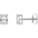 Square Channel-Set Stud Earrings