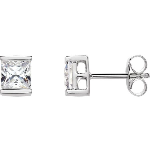 Square Channel-Set Stud Earrings