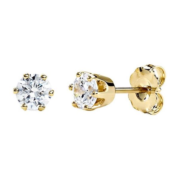 Round 6-Prong Stud Earrings