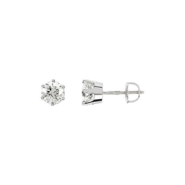Round 6-Prong Stud Earrings