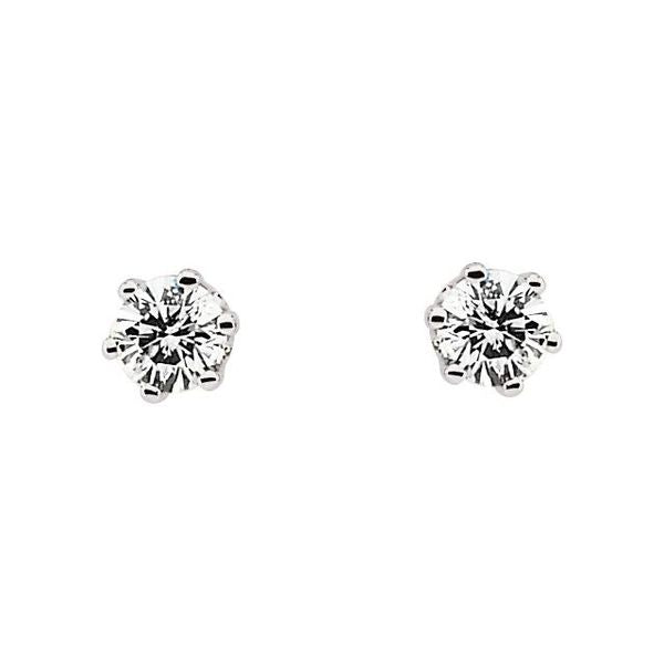 Round 6-Prong Stud Earrings - Image 2