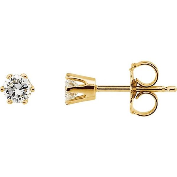 Round 6-Prong Stud Earrings