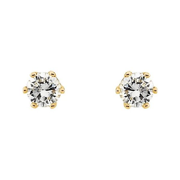 Round 6-Prong Stud Earrings - Image 2